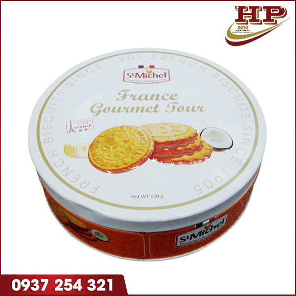 Hộp kim loại đựng bánh tròn